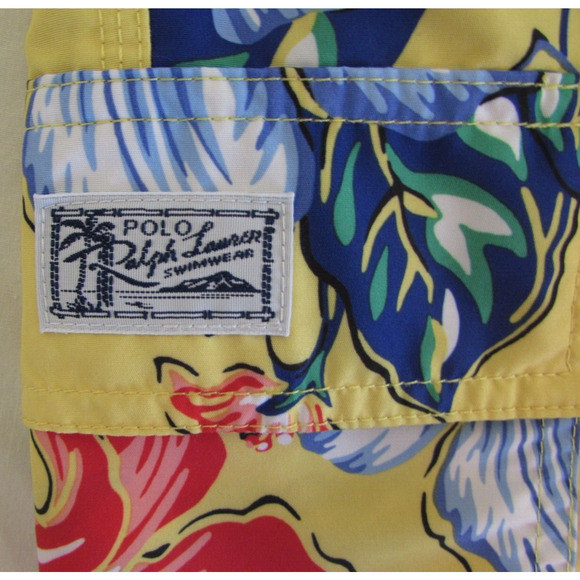 POLO RALPH LAUREN MEN'S SWIM SHORTS TRUNKS SIZE L HAWAIIAN FLORAL ALOHA PONY - Picture 4 of 8